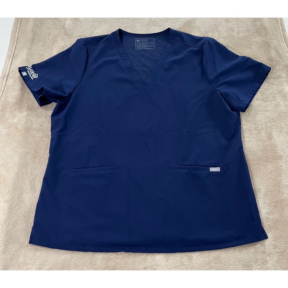 FIGS casma scrub top size XXL Technical Collection Short Sleeve Navy Blue